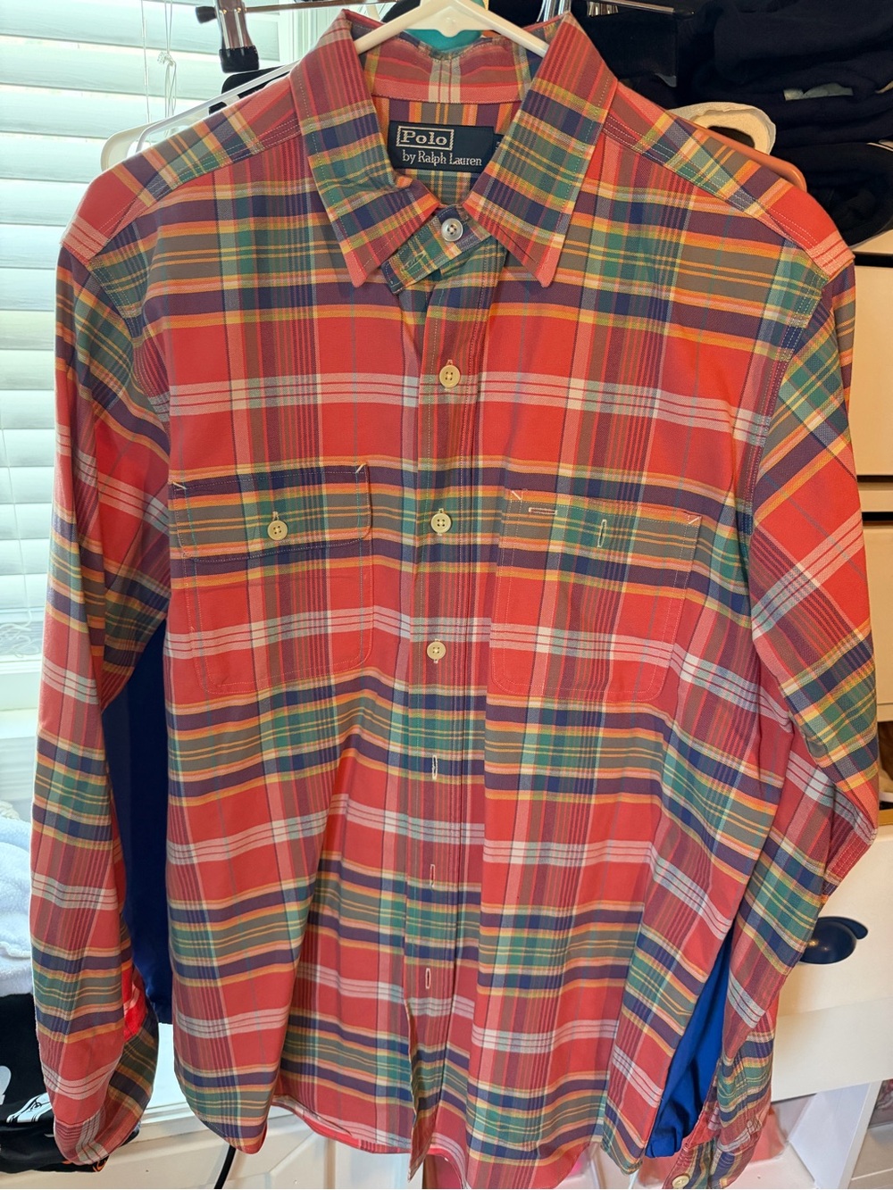 Ralph Lauren Men's Red Plaid Button-Up Shirt